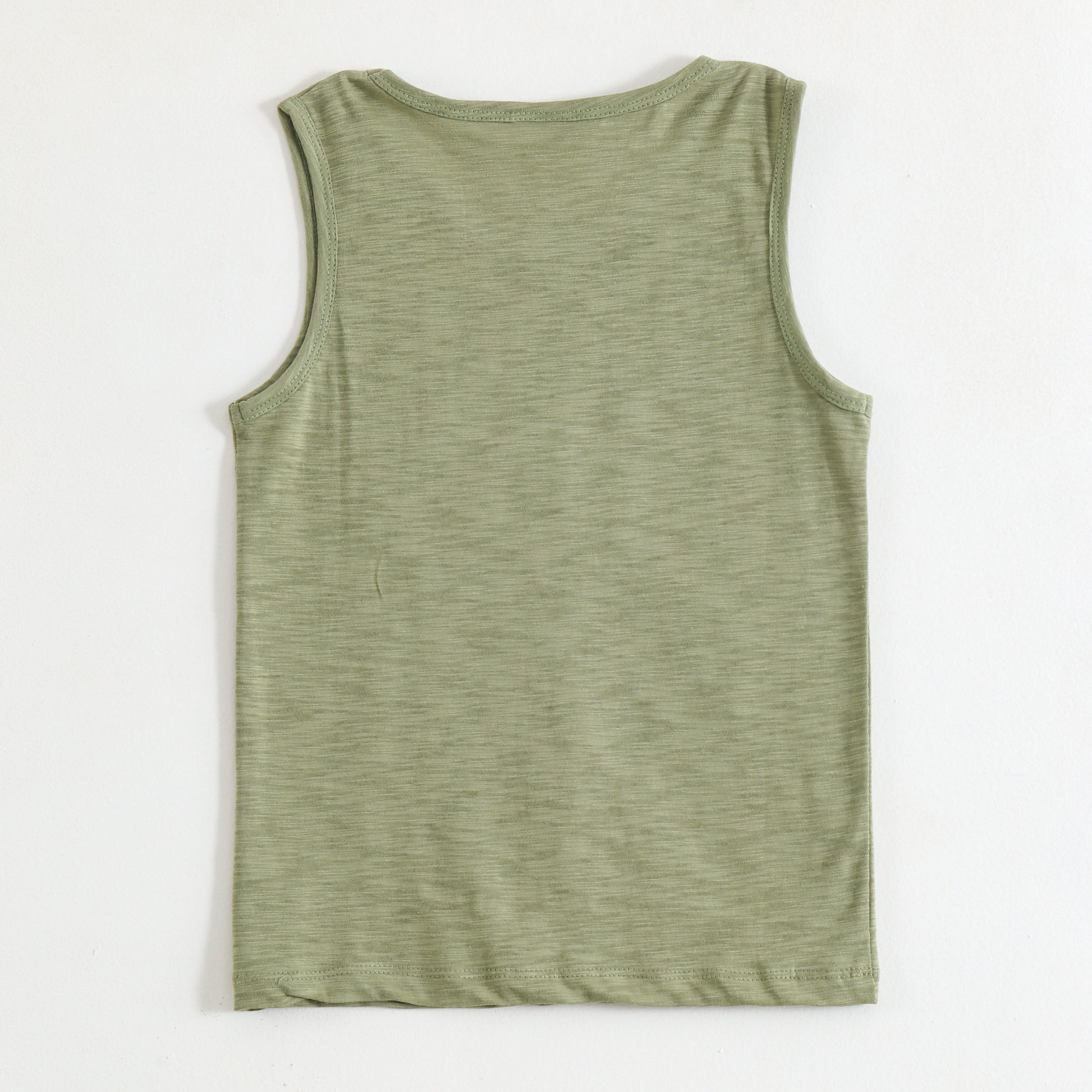 JusCubs Boys Sage Green Sleeveless Tank Top with Crocodile Pocket Print