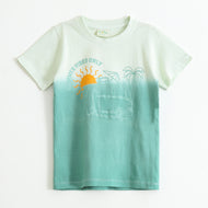 Boys Blue Ombre "Summer Vibes Only" Graphic Printed Cotton T-Shirt