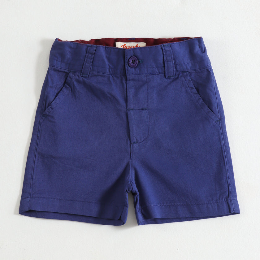 JusCubs Boys Royal Blue Cotton Casual Shorts