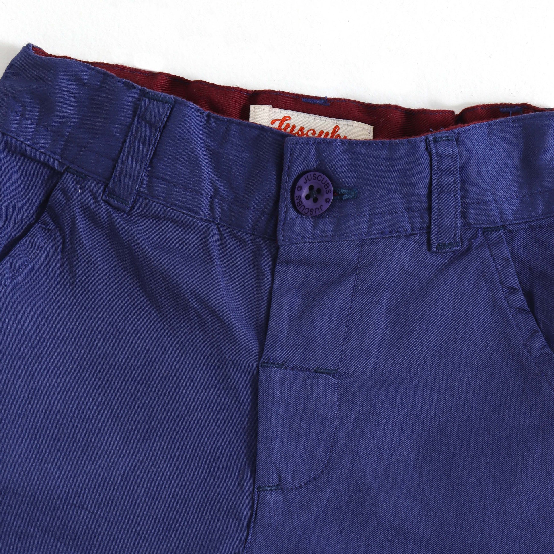 JusCubs Boys Royal Blue Cotton Casual Shorts