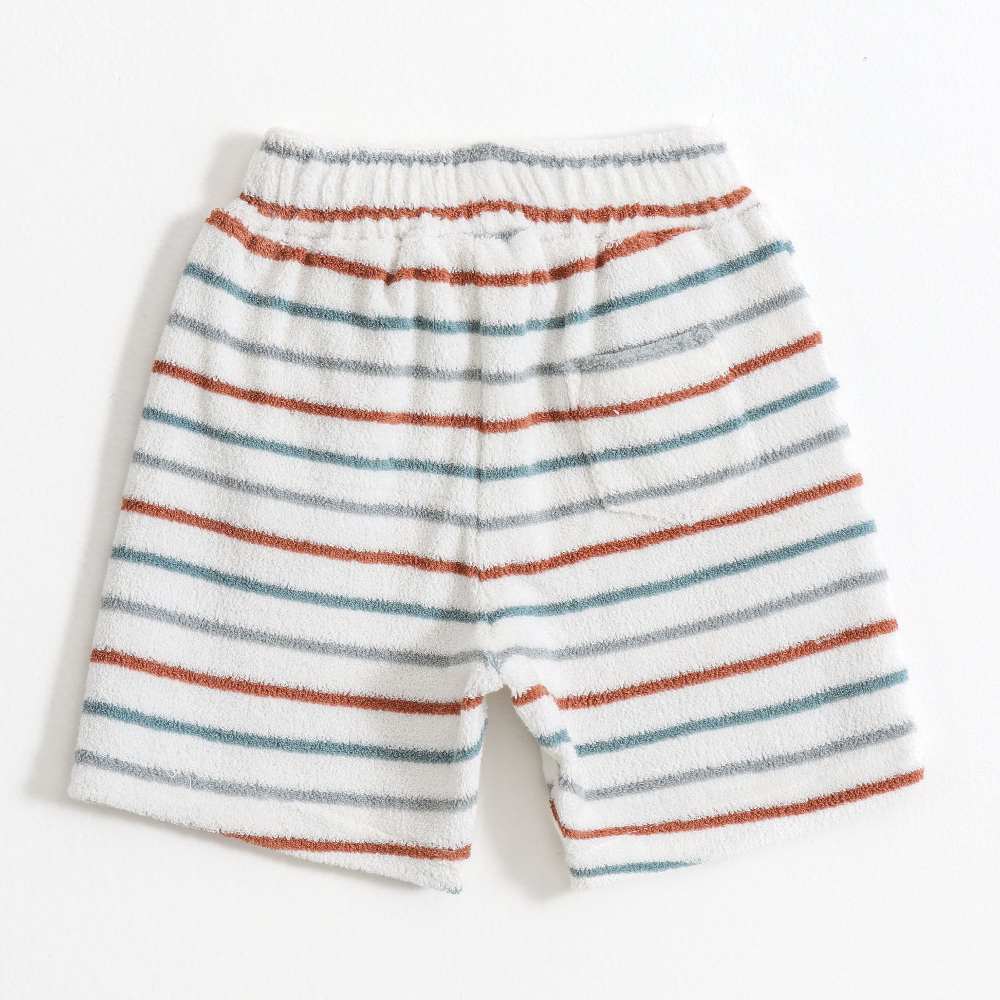 Baby Boys Striped Terry Cotton Half Sleeve Shirt & Shorts Co-Ord Set
