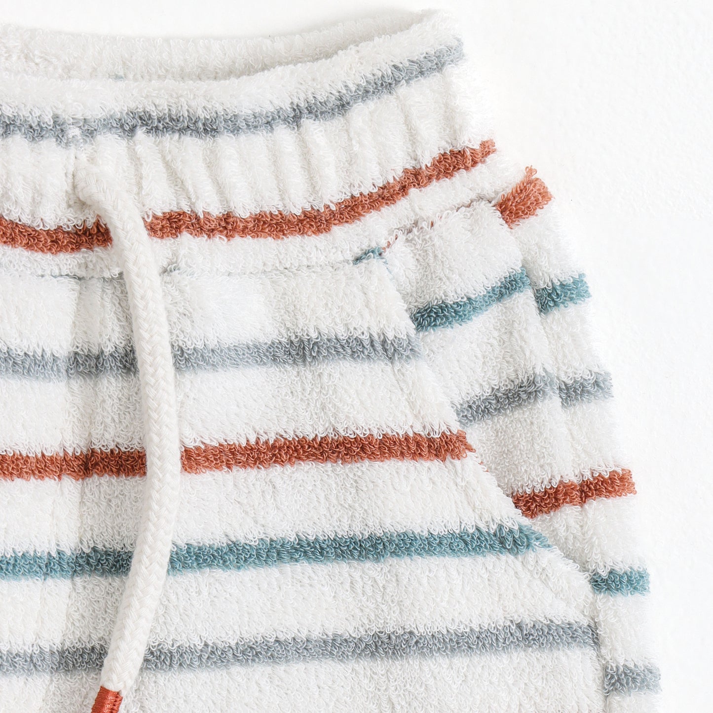 Baby Boys Striped Terry Cotton Half Sleeve Shirt & Shorts Co-Ord Set