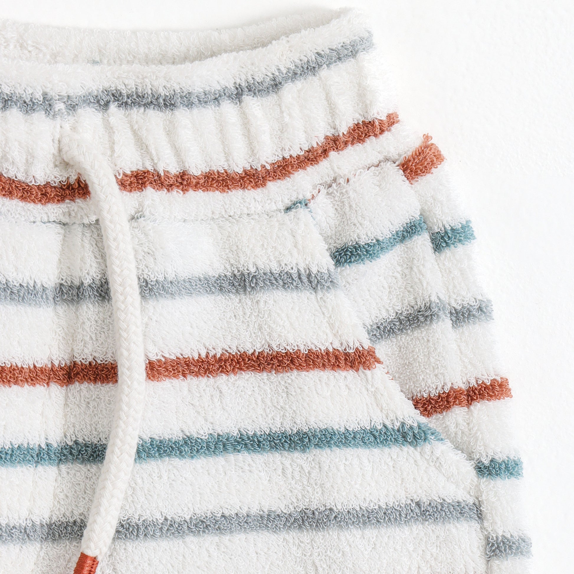 Baby Boys Striped Terry Cotton Half Sleeve Shirt & Shorts Co-Ord Set