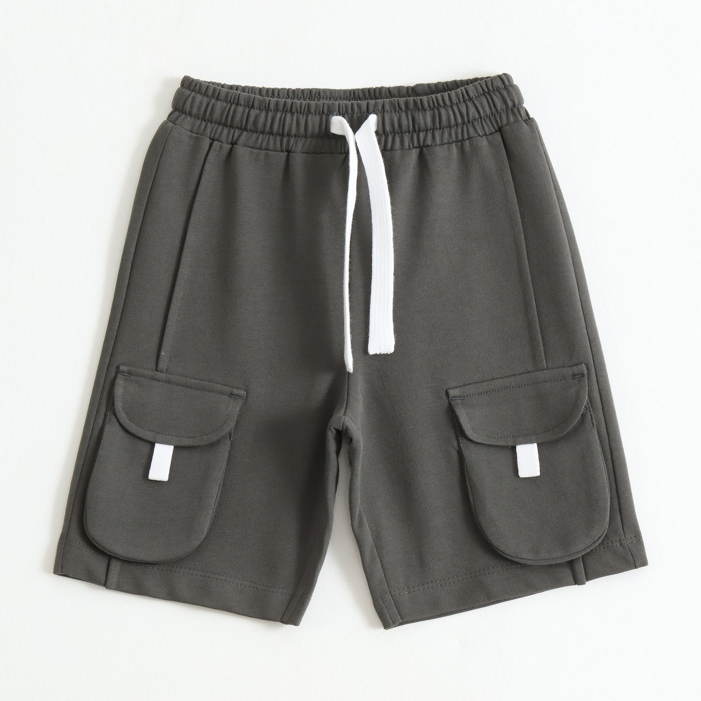 Boys Charcoal Grey Cargo Shorts with Utility Pockets