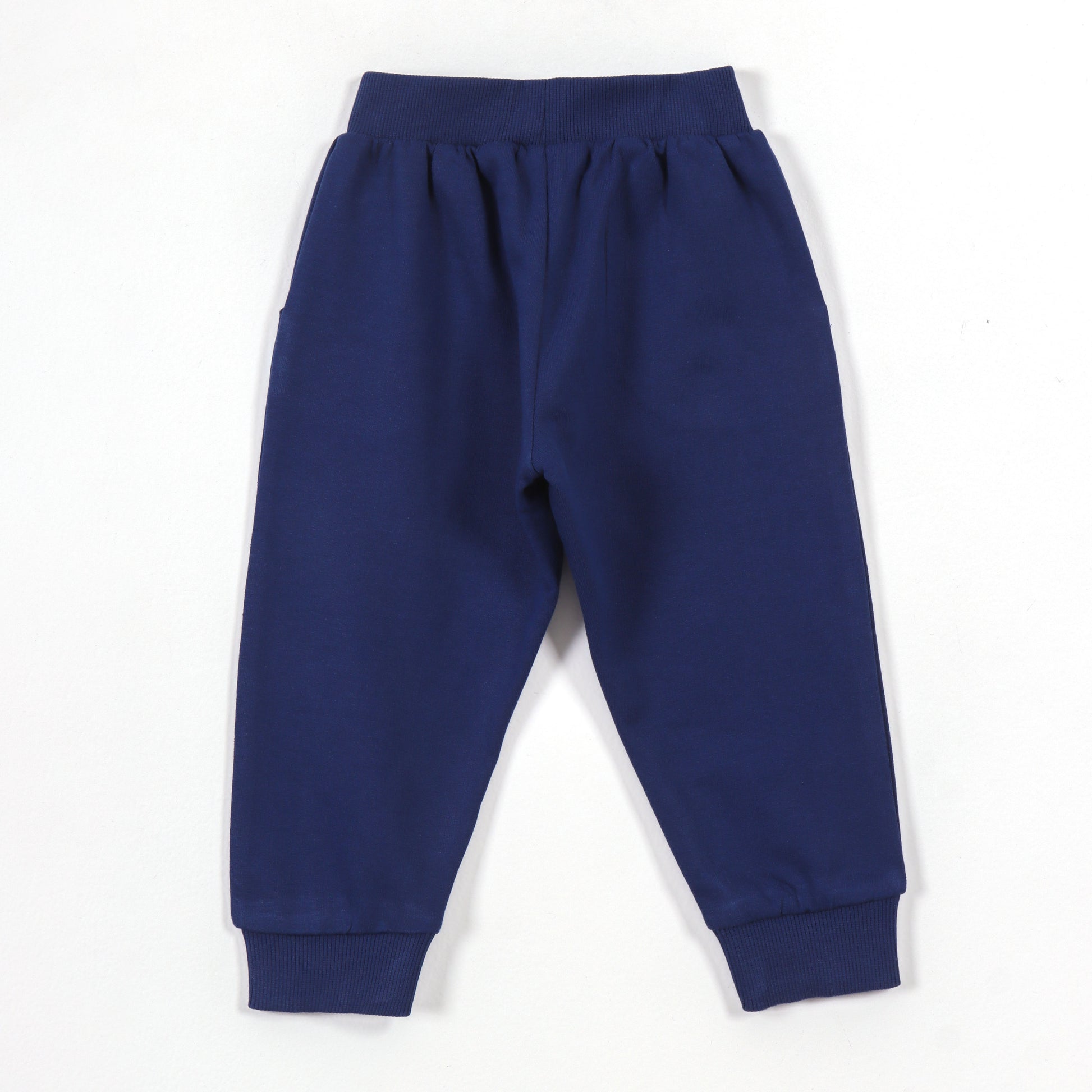 Boys Navy Blue Cotton Jogger Pants