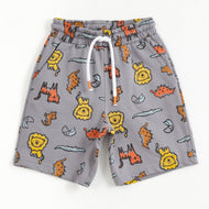 JusCubs Boys Animal Print Drawstring Shorts - Grey