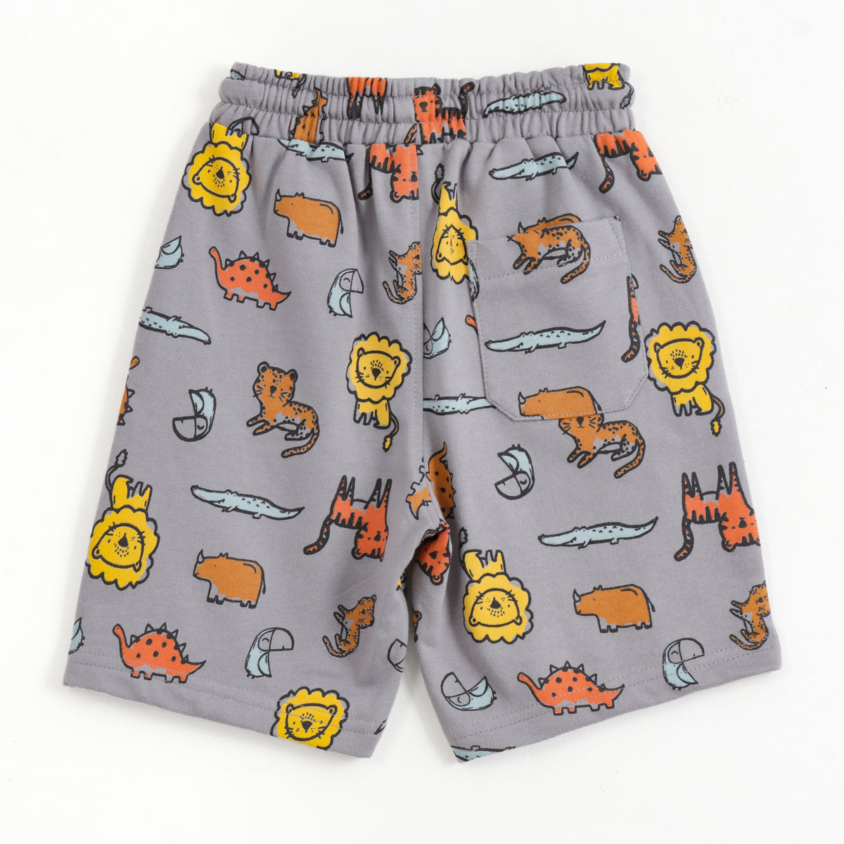 JusCubs Boys Animal Print Drawstring Shorts - Grey