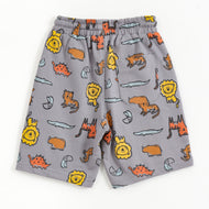 JusCubs Boys Animal Print Drawstring Shorts - Grey