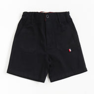 JusCubs Boys Black Solid Casual Shorts with Front Pockets