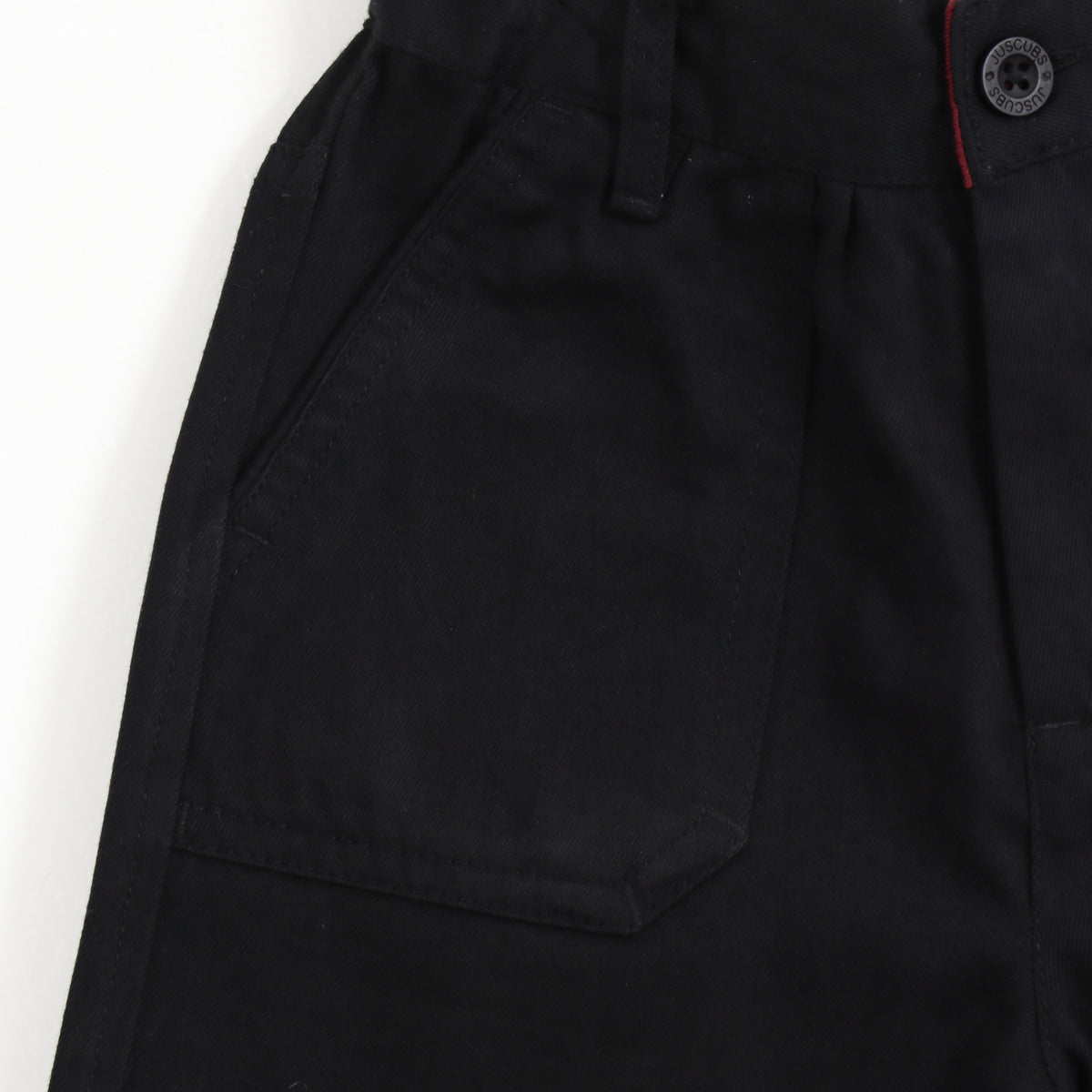 JusCubs Boys Black Solid Casual Shorts with Front Pockets