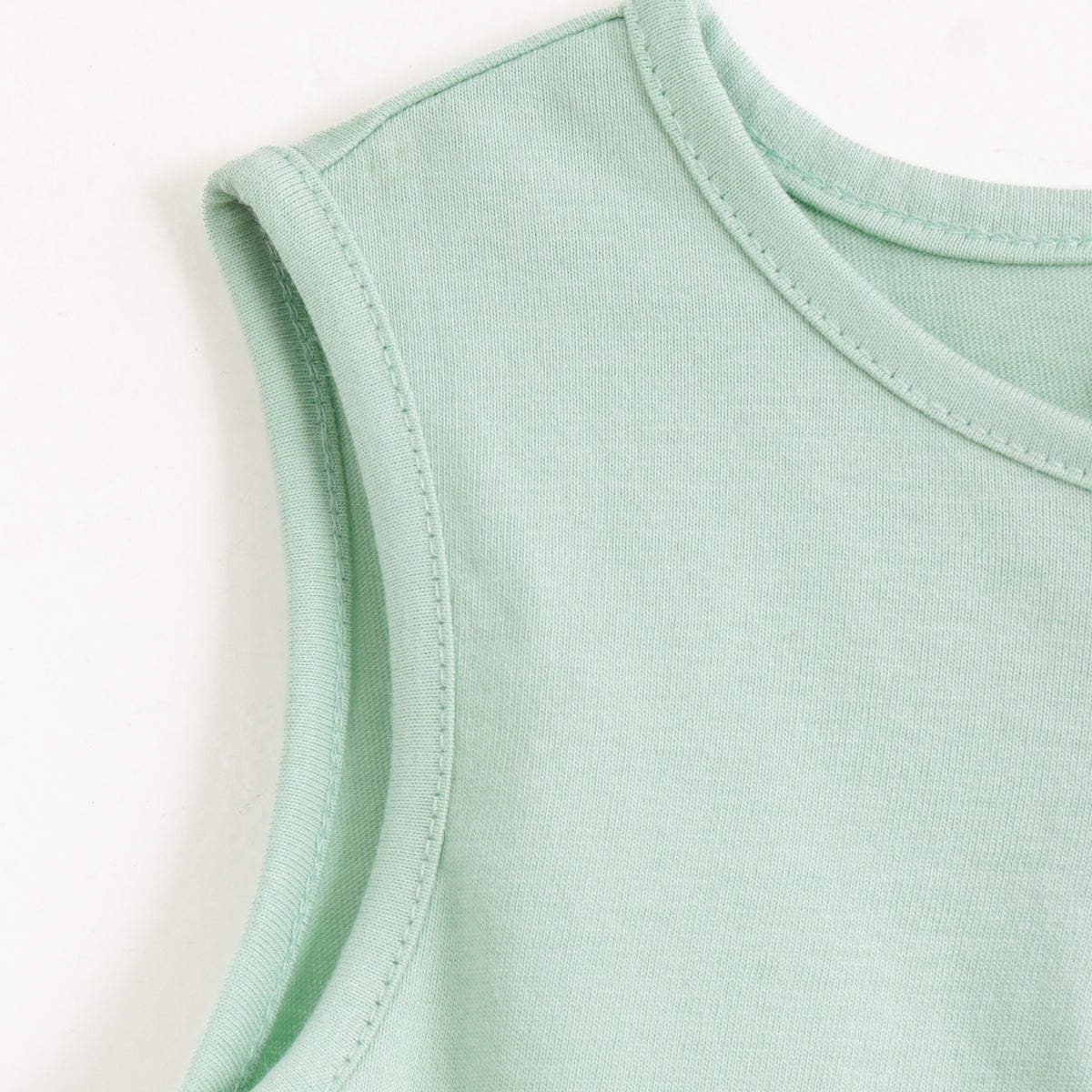 JusCubs Baby Boys Mint Green Sleeveless Henley T-Shirt with Flap Pocket