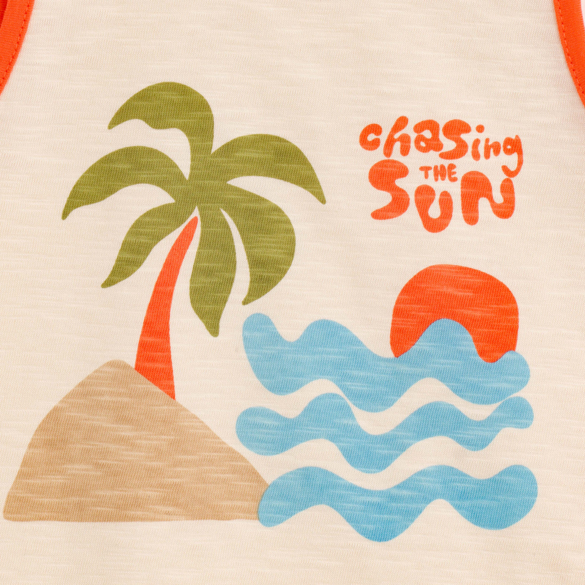 JusCubs Baby Boys Cream Sleeveless Graphic Tank Top – Chasing the Sun Print