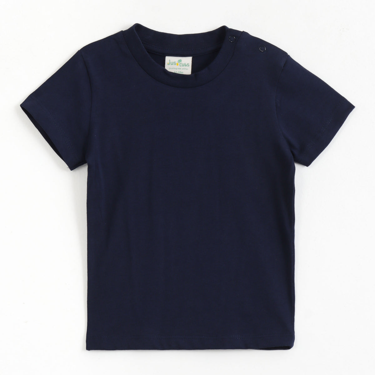 JusCubs Baby Boys Navy Blue T-Shirt with White Printed Dungaree Romper Set