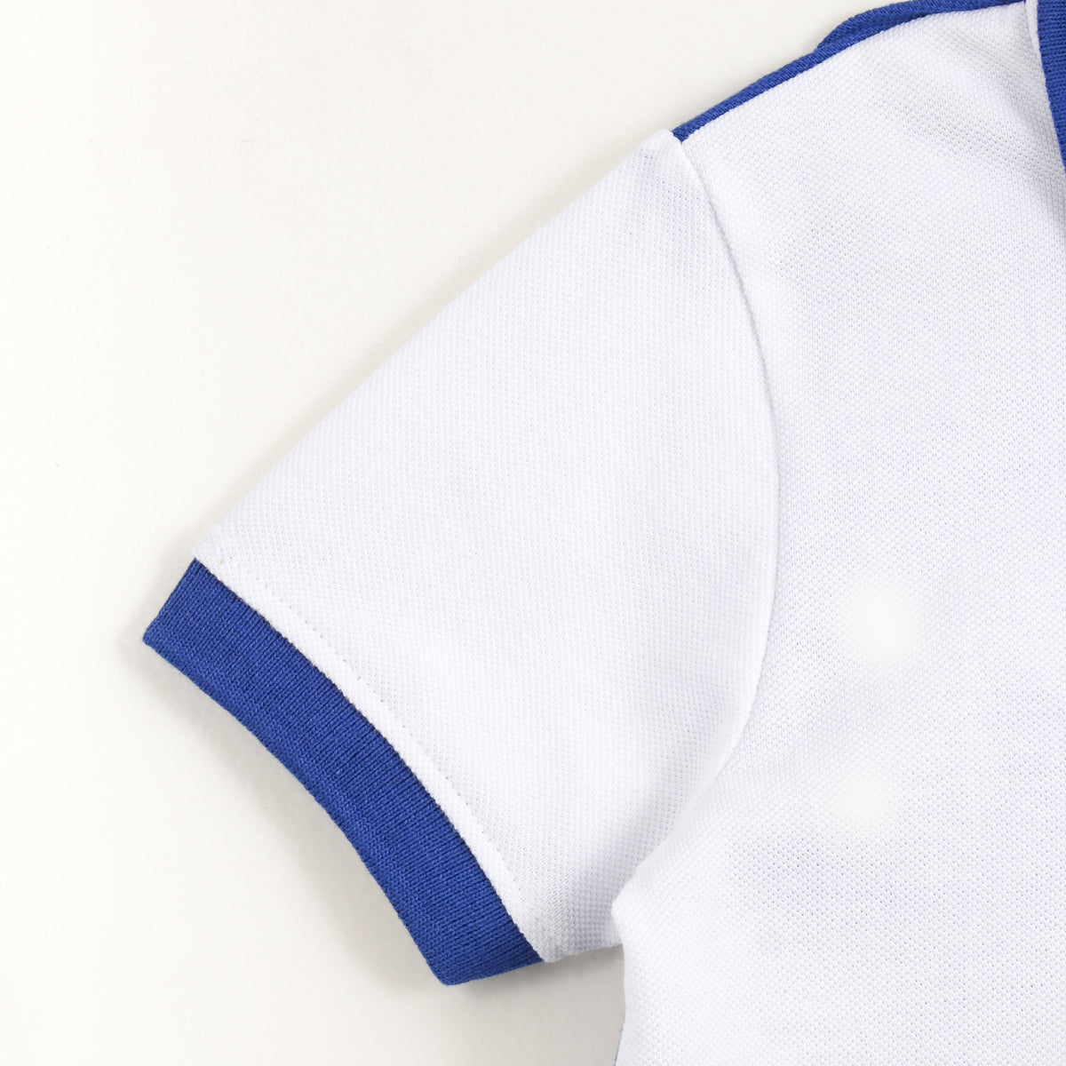 JusCubs Boys Blue & White Colourblock Polo T-Shirt with Surf Patch