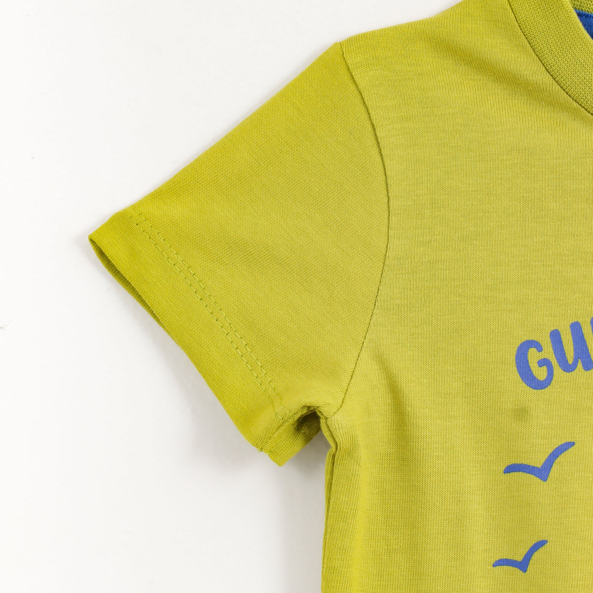 JusCubs Baby Boys Lime Green Graphic T-Shirt with Blue Shorts Set