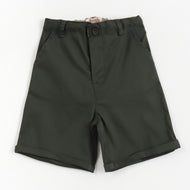 JusCubs Boys Olive Green Solid Casual Shorts with Turn-Up Hem