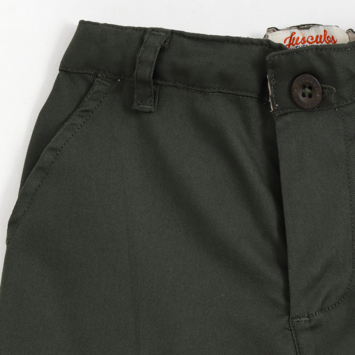 JusCubs Boys Olive Green Solid Casual Shorts with Turn-Up Hem