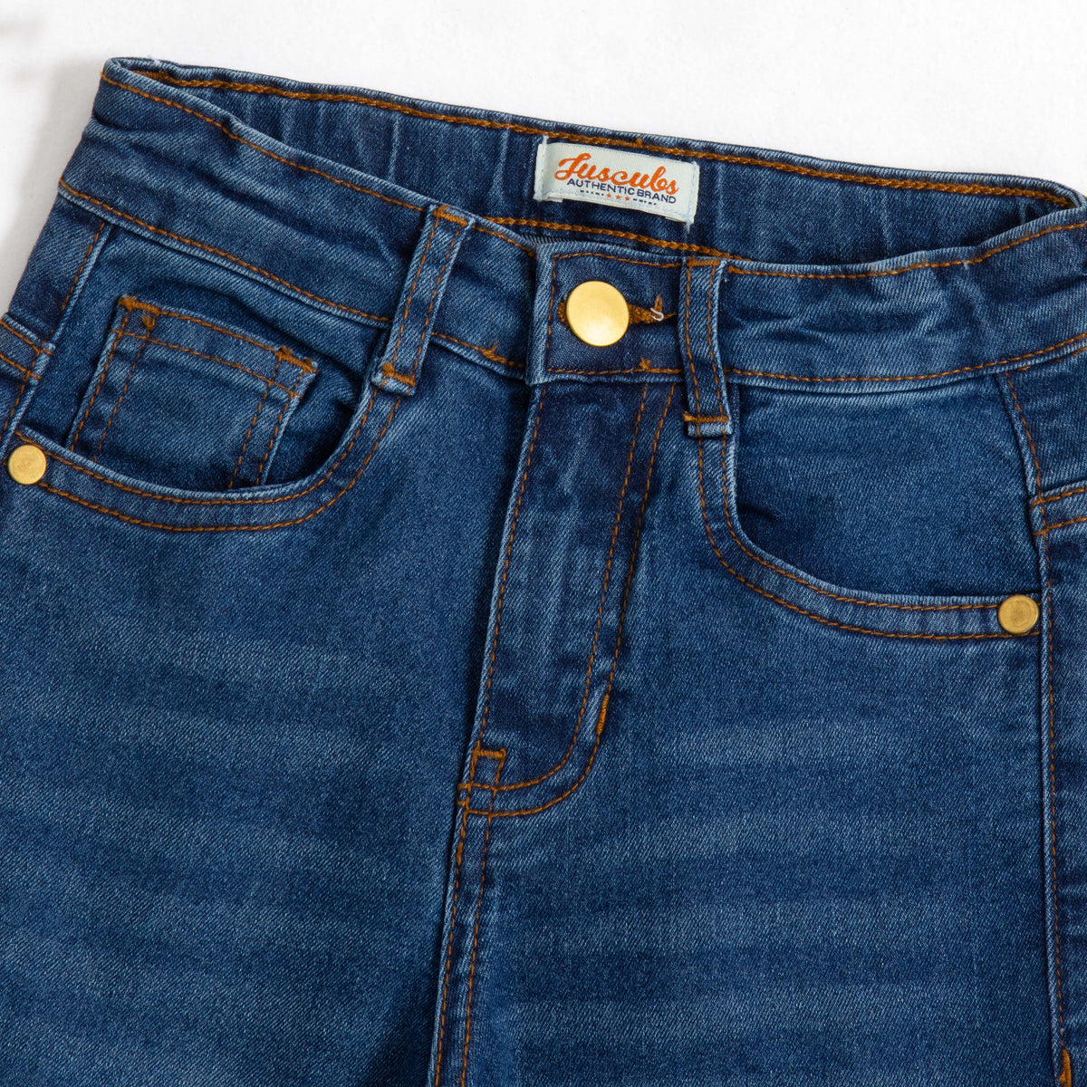 JusCubs Boys’ Blue Washed Denim Cargo Jeans
