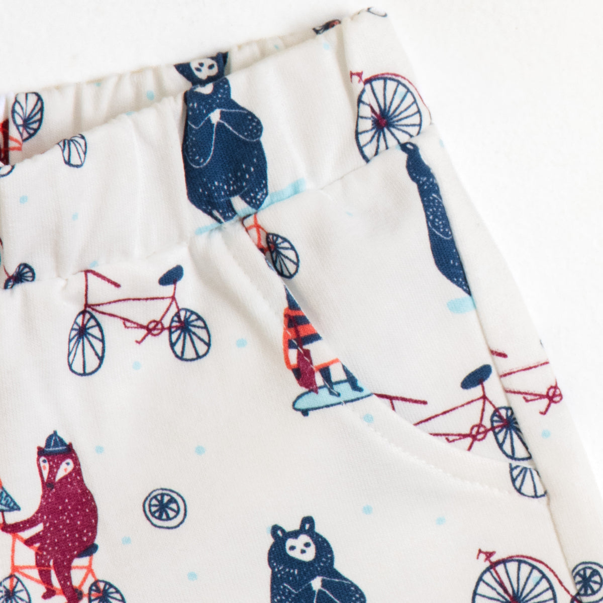 JusCubs Boys’ Cream Animal and Bicycle Print Shorts