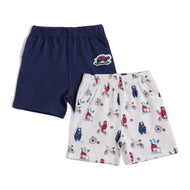JusCubs Boys’ Navy Blue & Cream Animal Print Shorts – Pack of 2
