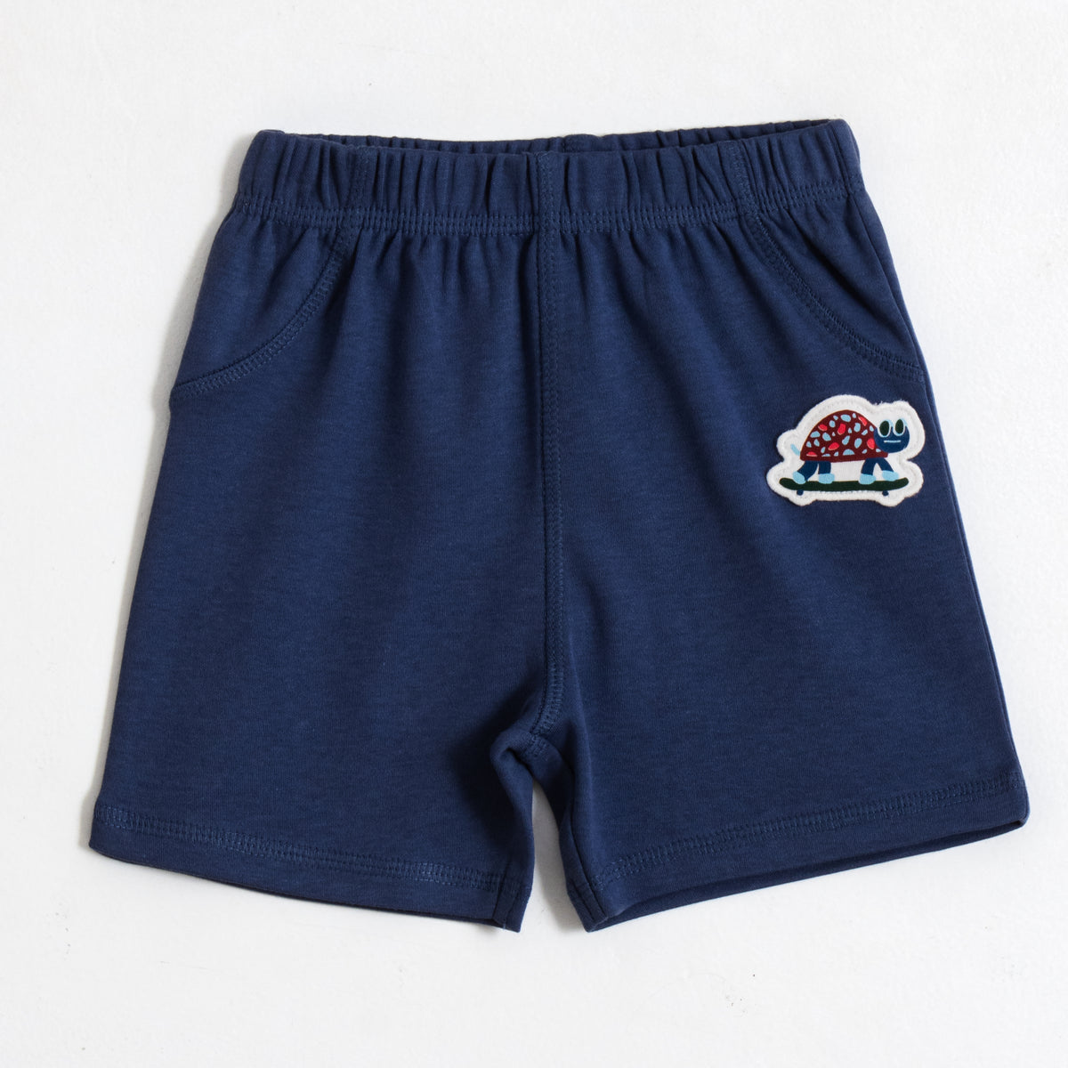 JusCubs Boys’ Navy Blue & Cream Animal Print Shorts – Pack of 2