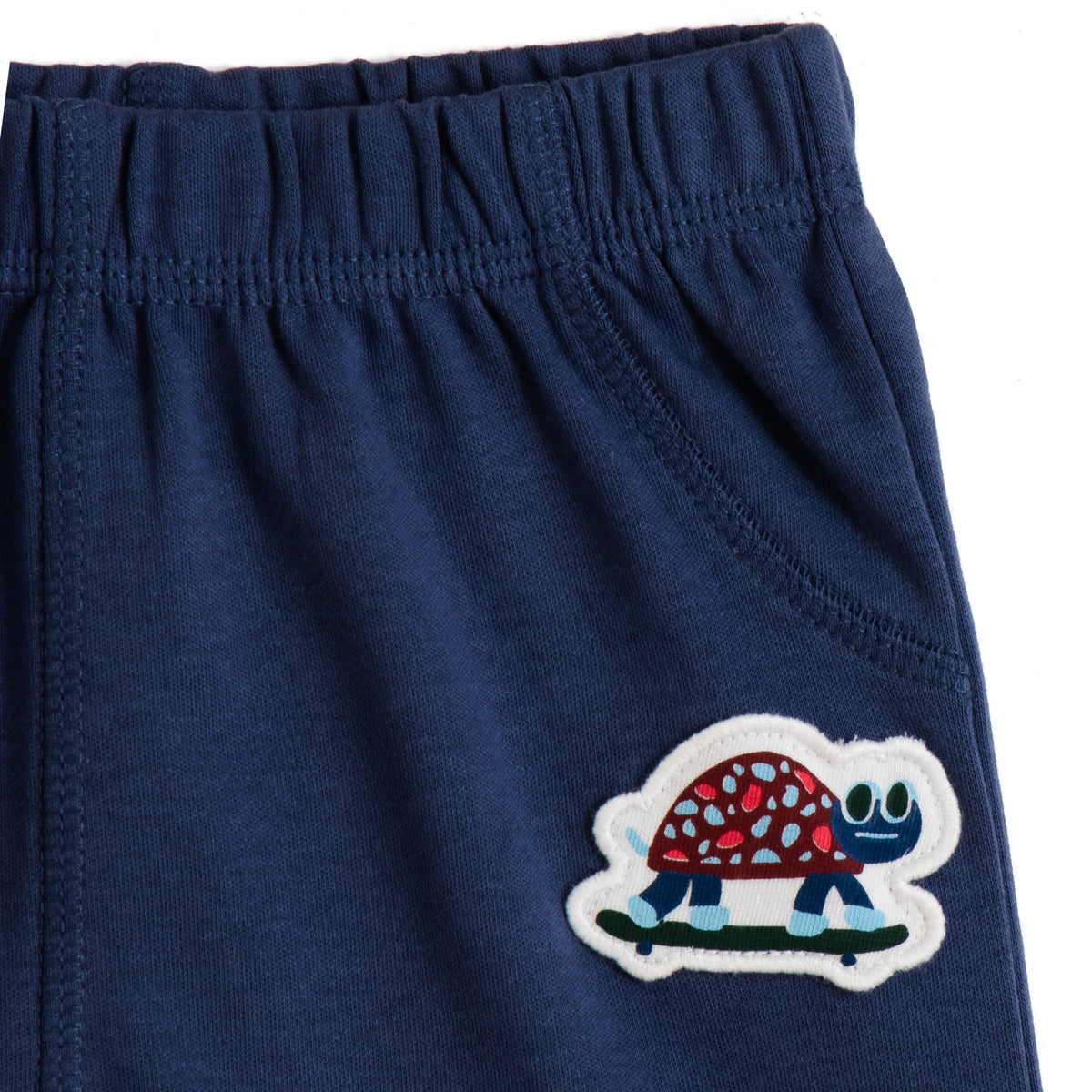 JusCubs Boys’ Navy Blue & Cream Animal Print Shorts – Pack of 2