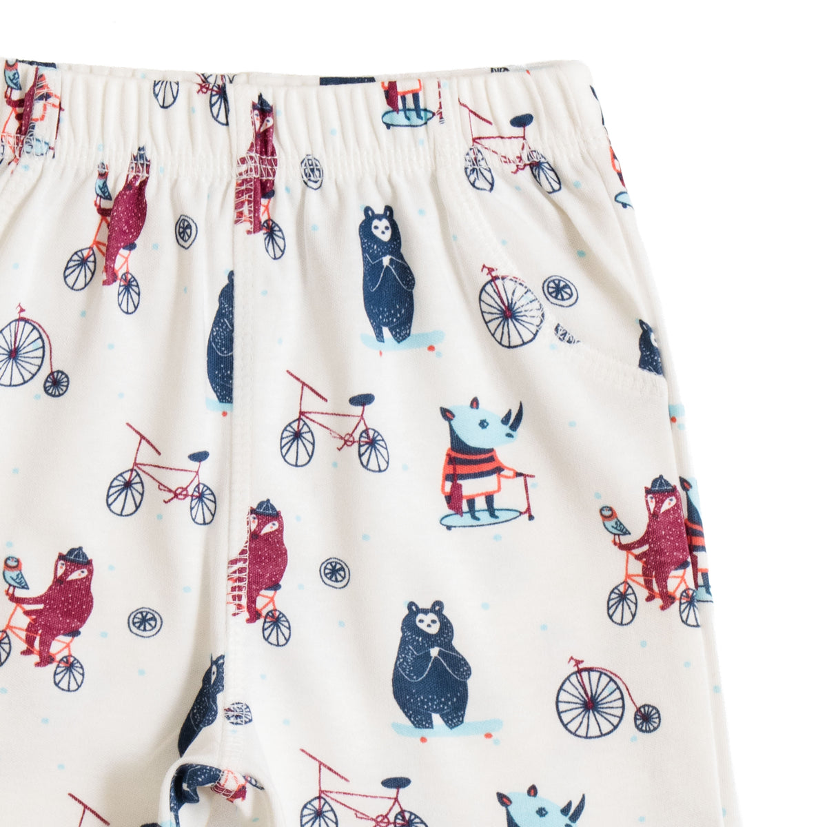 JusCubs Boys’ Navy Blue & Cream Animal Print Shorts – Pack of 2