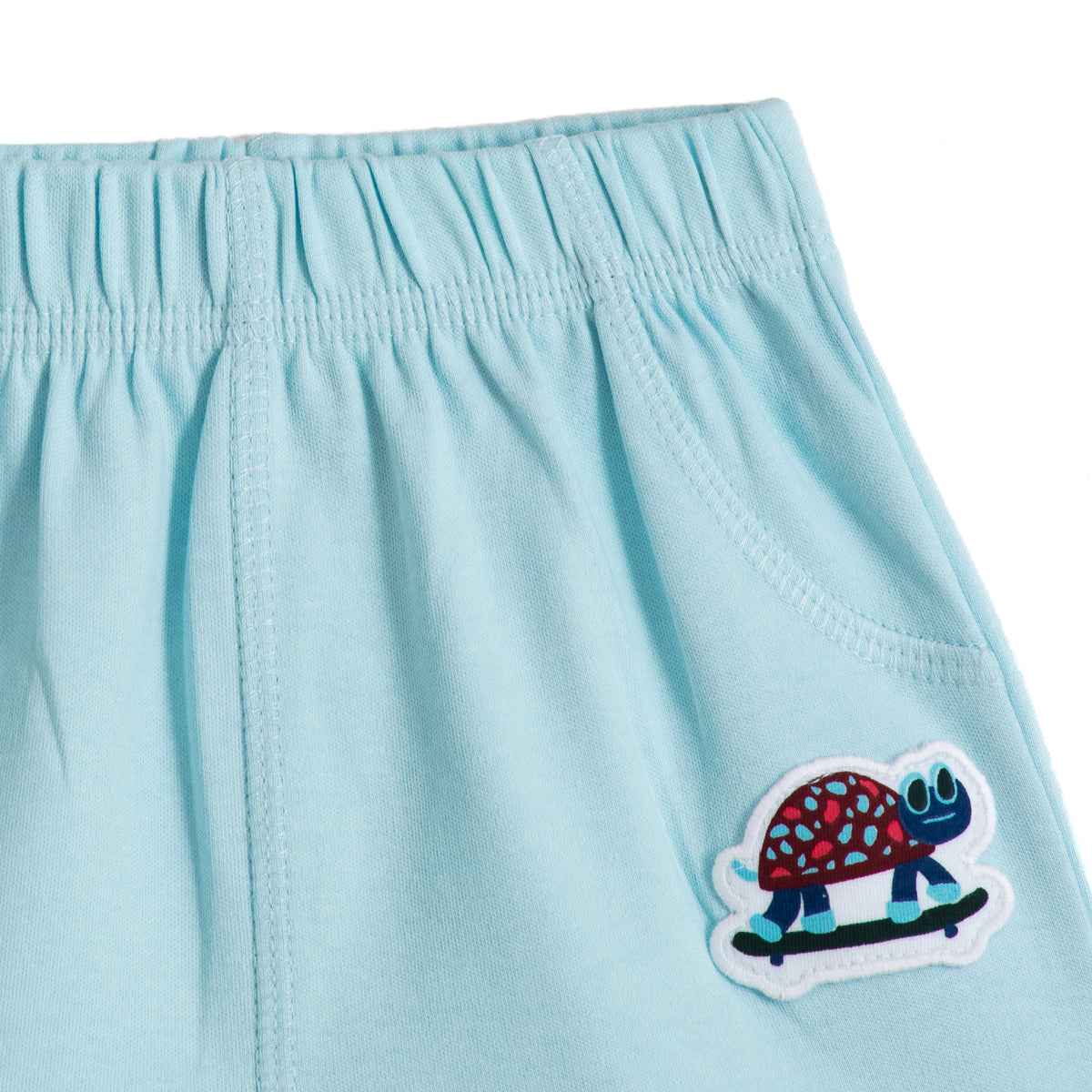 JusCubs Boys’ Light Blue & Multicolour Striped Shorts – Pack of 2