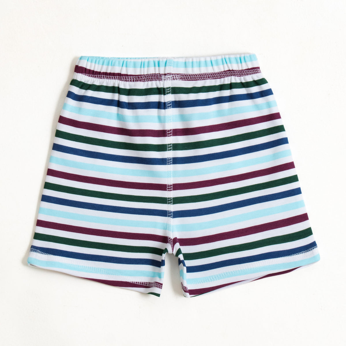 JusCubs Boys’ Light Blue & Multicolour Striped Shorts – Pack of 2