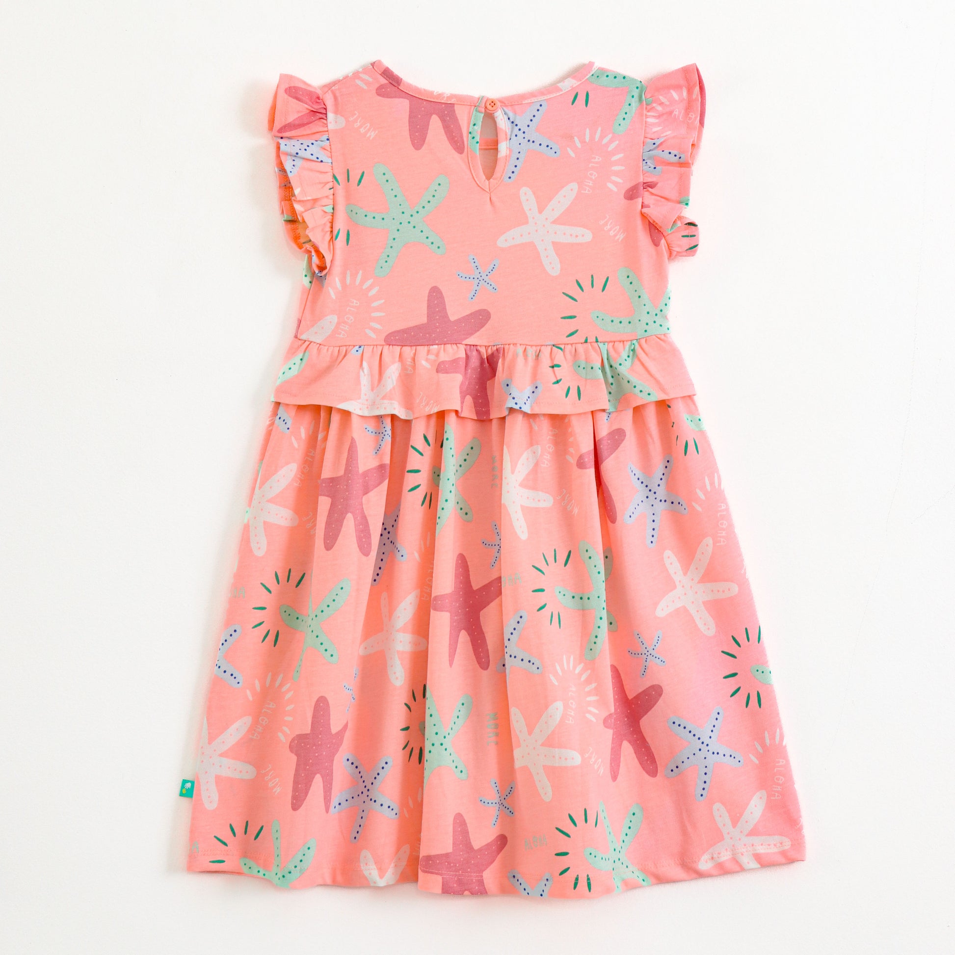 Baby Girls Beach Theme Starfish Print Dress – Soft Cotton