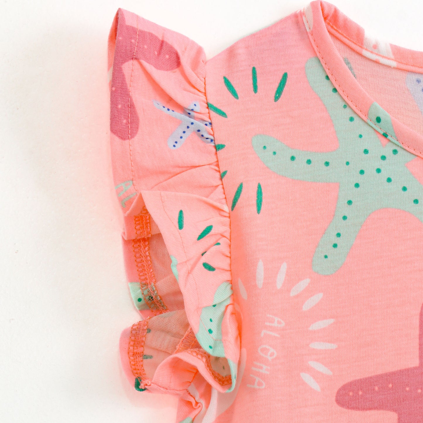 Baby Girls Beach Theme Starfish Print Dress – Soft Cotton