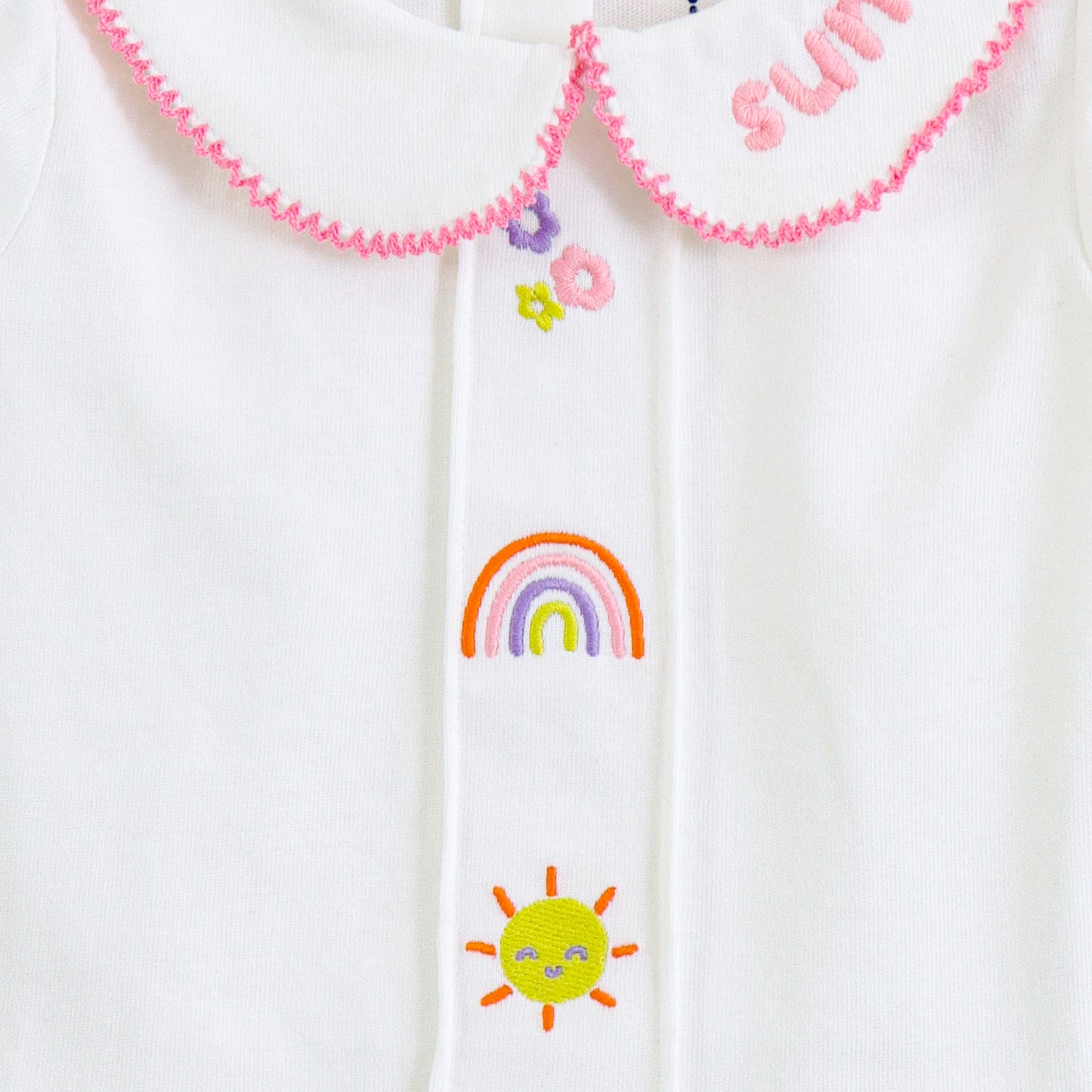 JusCubs Girls White Embroidered Collar Top with Pink Shorts Set – Soft Cotton Summer Outfit