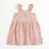Baby Girls Soft Cotton Star Print Summer Dress – Peach