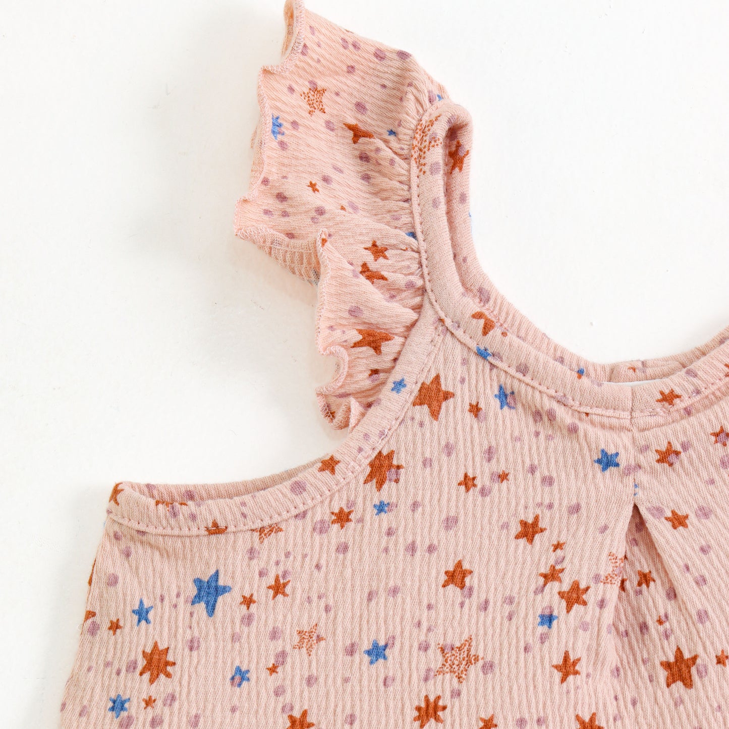 Baby Girls Soft Cotton Star Print Summer Dress – Peach