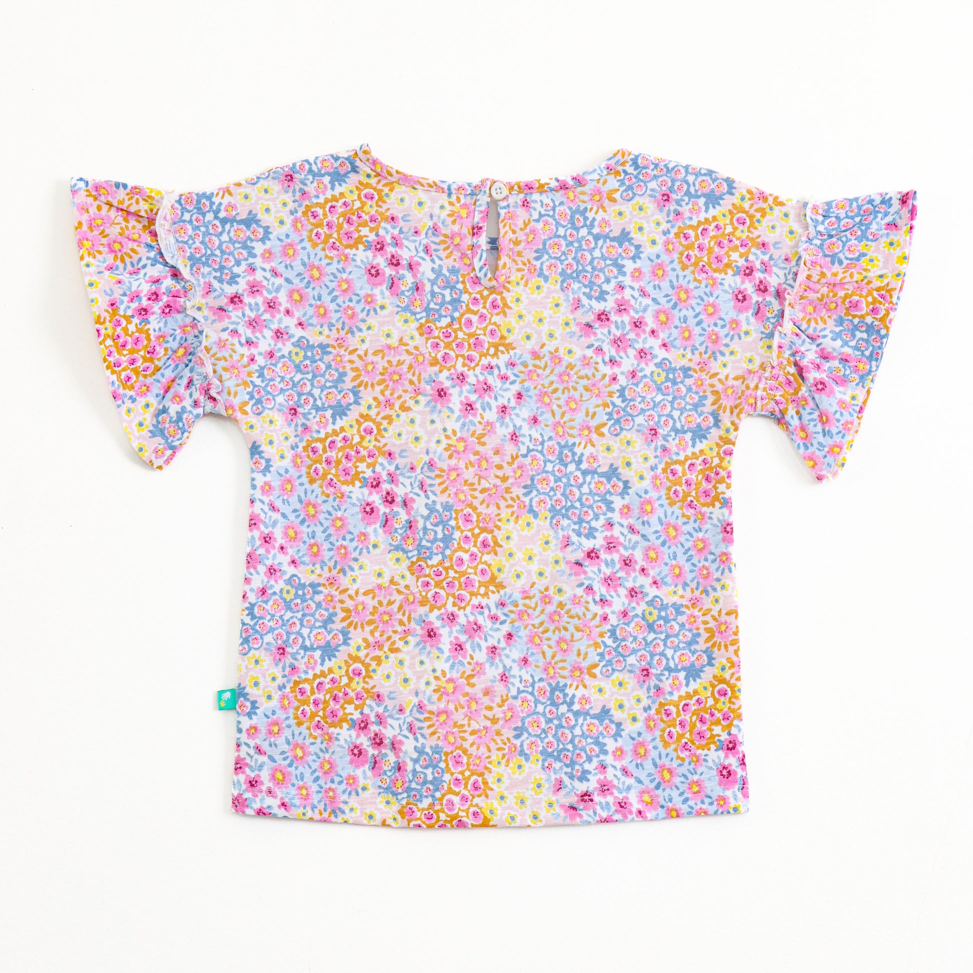 "Baby Girls Floral Print Cotton Top | Ruffle Sleeves | Soft & Breathable Daily Wear