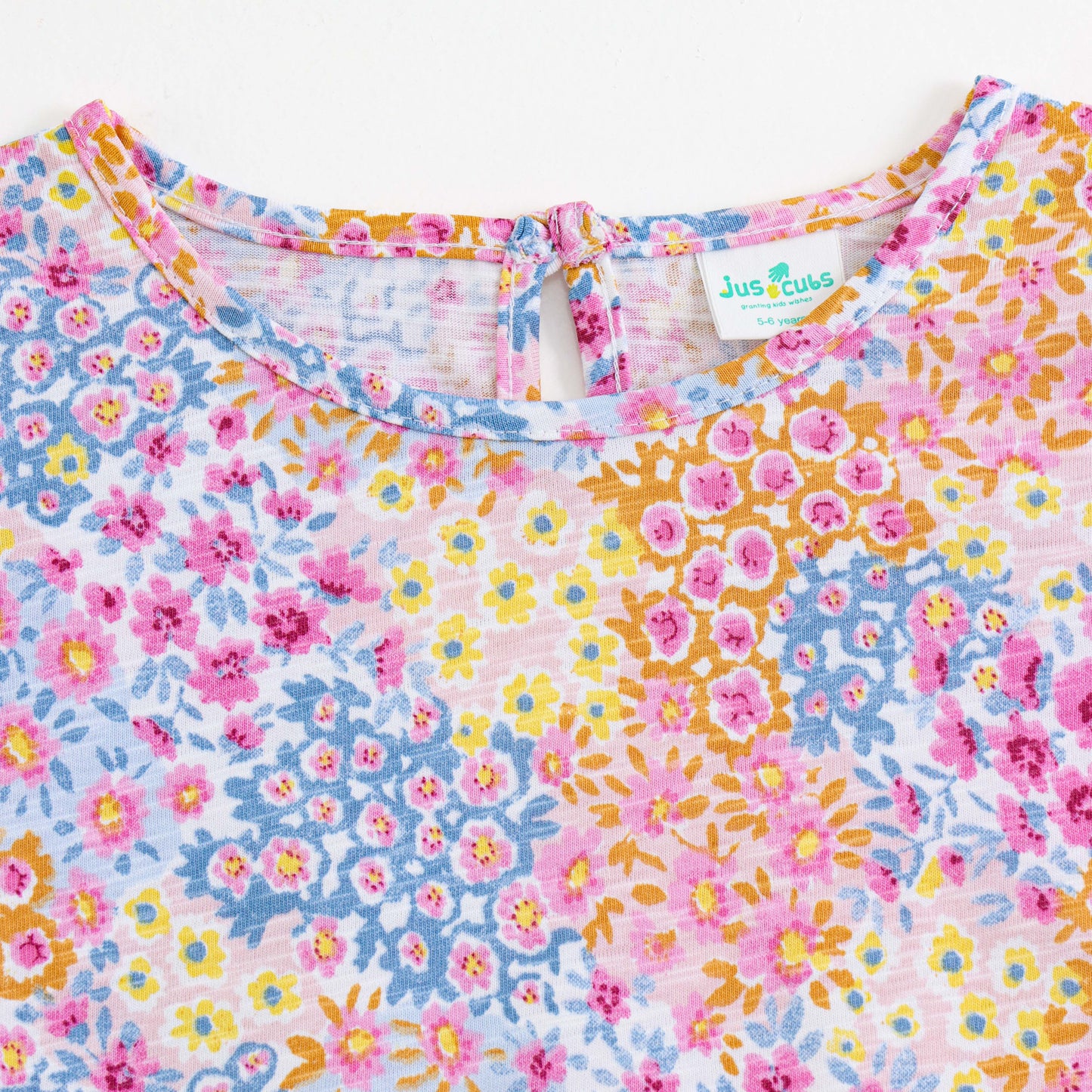 "Baby Girls Floral Print Cotton Top | Ruffle Sleeves | Soft & Breathable Daily Wear