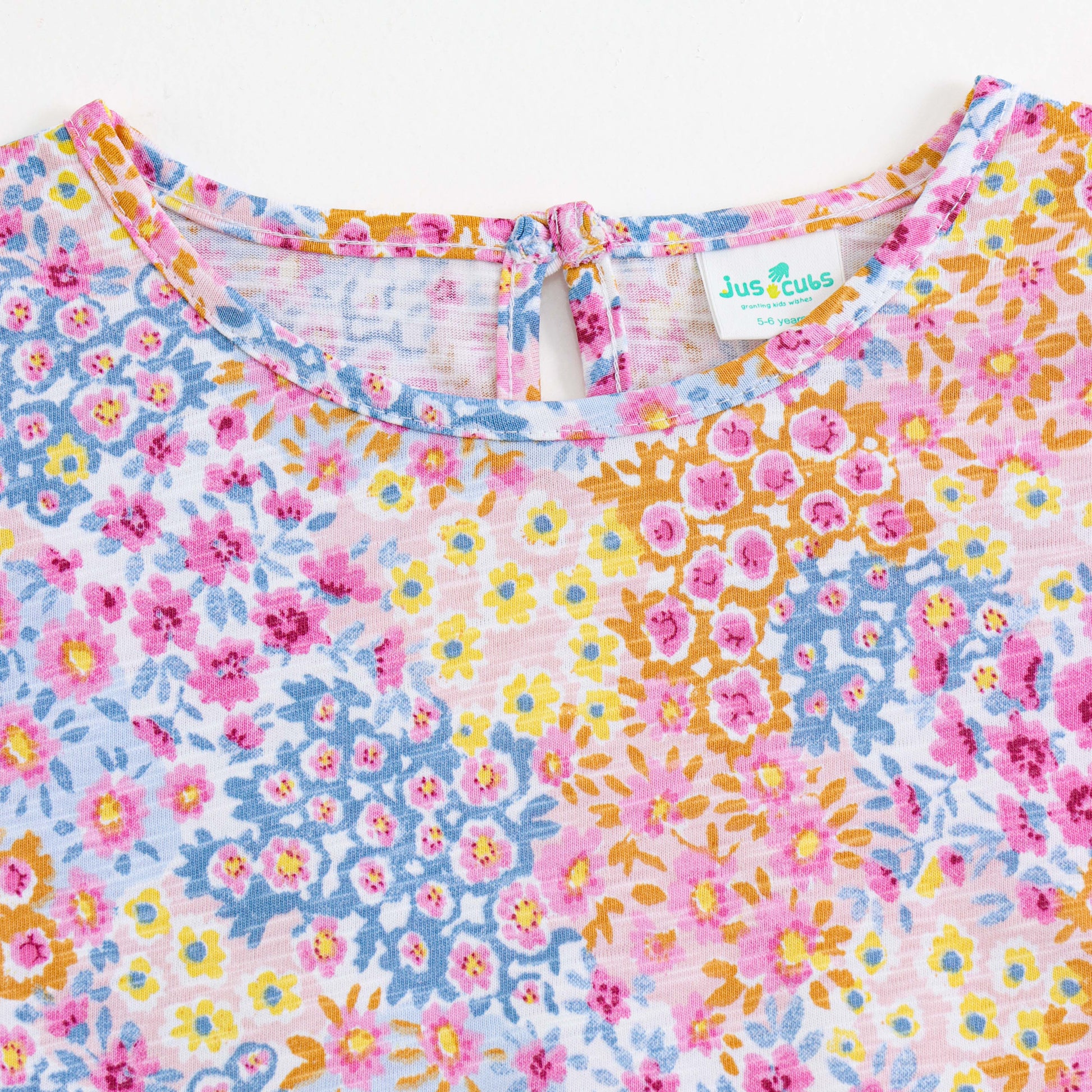 "Baby Girls Floral Print Cotton Top | Ruffle Sleeves | Soft & Breathable Daily Wear