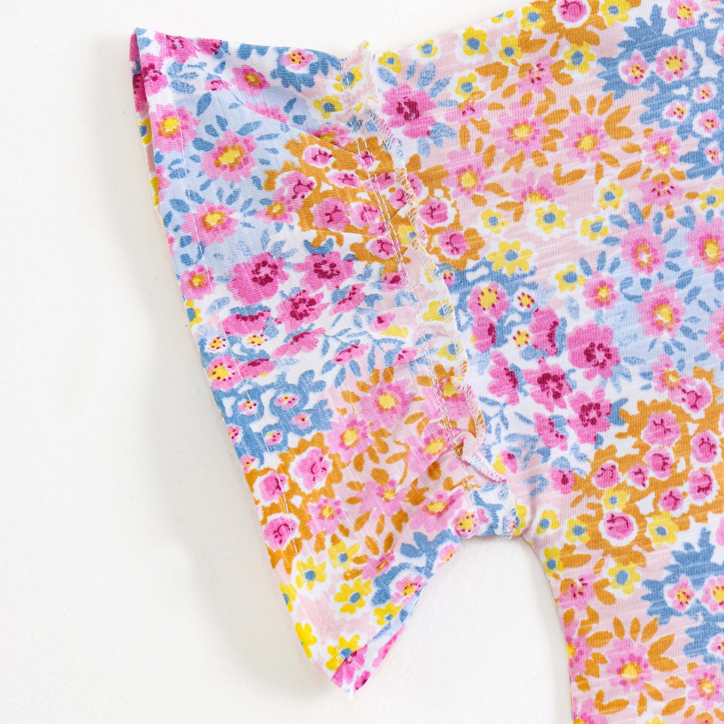 "Baby Girls Floral Print Cotton Top | Ruffle Sleeves | Soft & Breathable Daily Wear