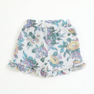 JusCubs Girls Floral Printed Cotton Shorts with Ruffle Hem & Elastic Waist