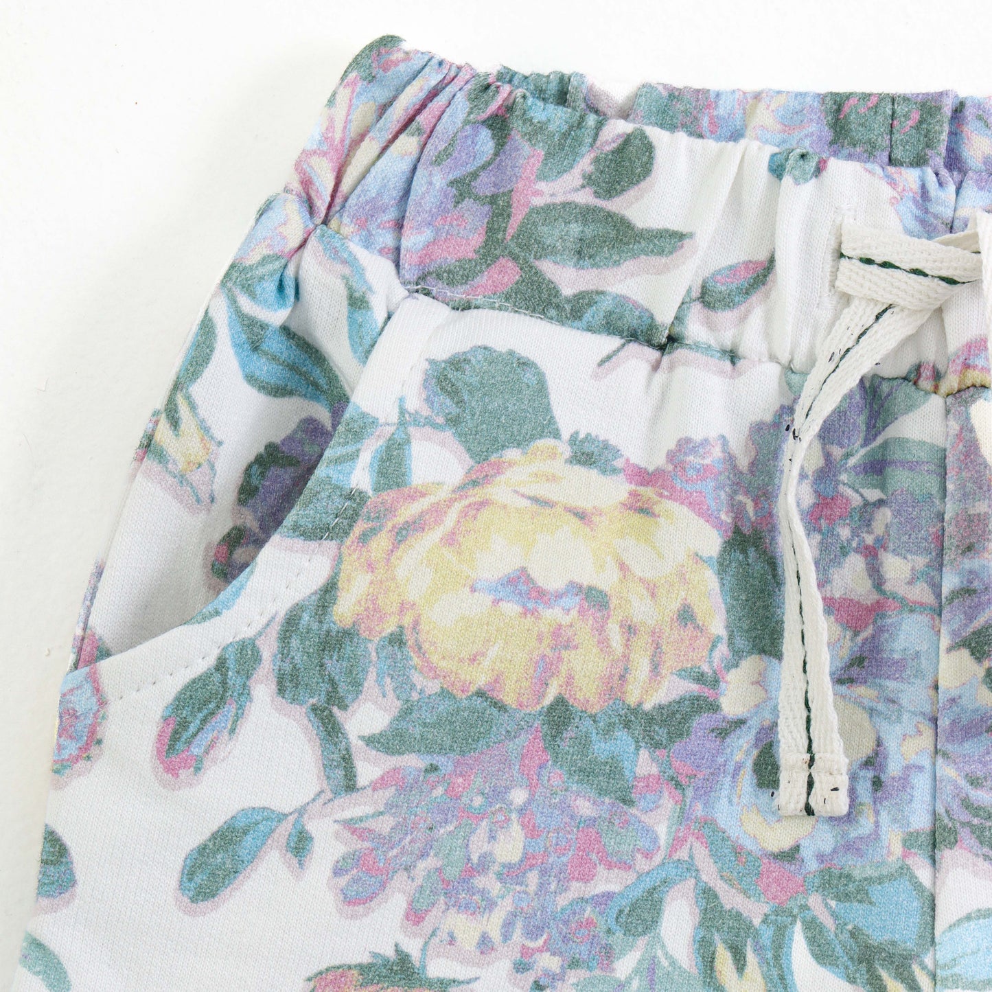 JusCubs Girls Floral Printed Cotton Shorts with Ruffle Hem & Elastic Waist