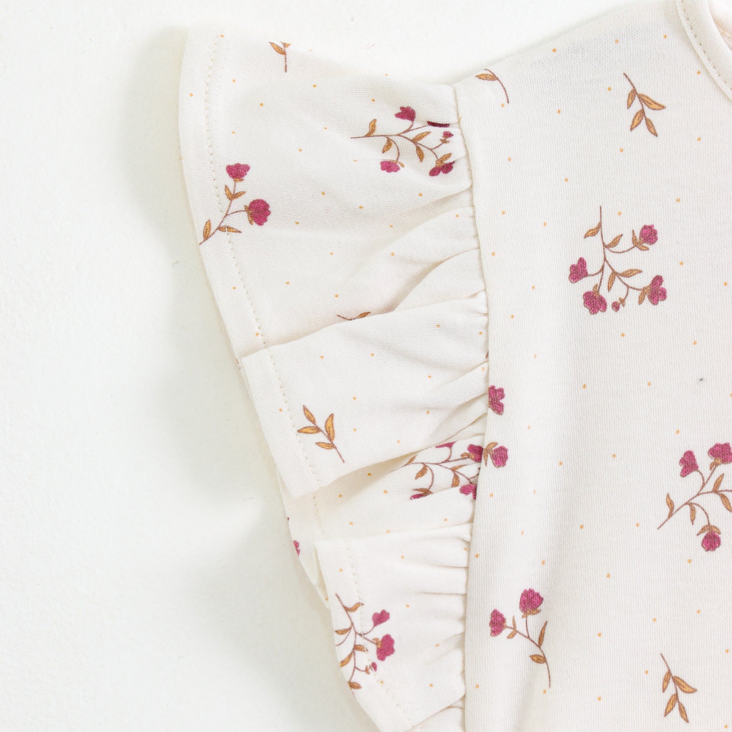Baby Girls 2-Piece Cotton Outfit | Floral Print Top & Elastic Waist Ruffle Shorts | Summer Wear