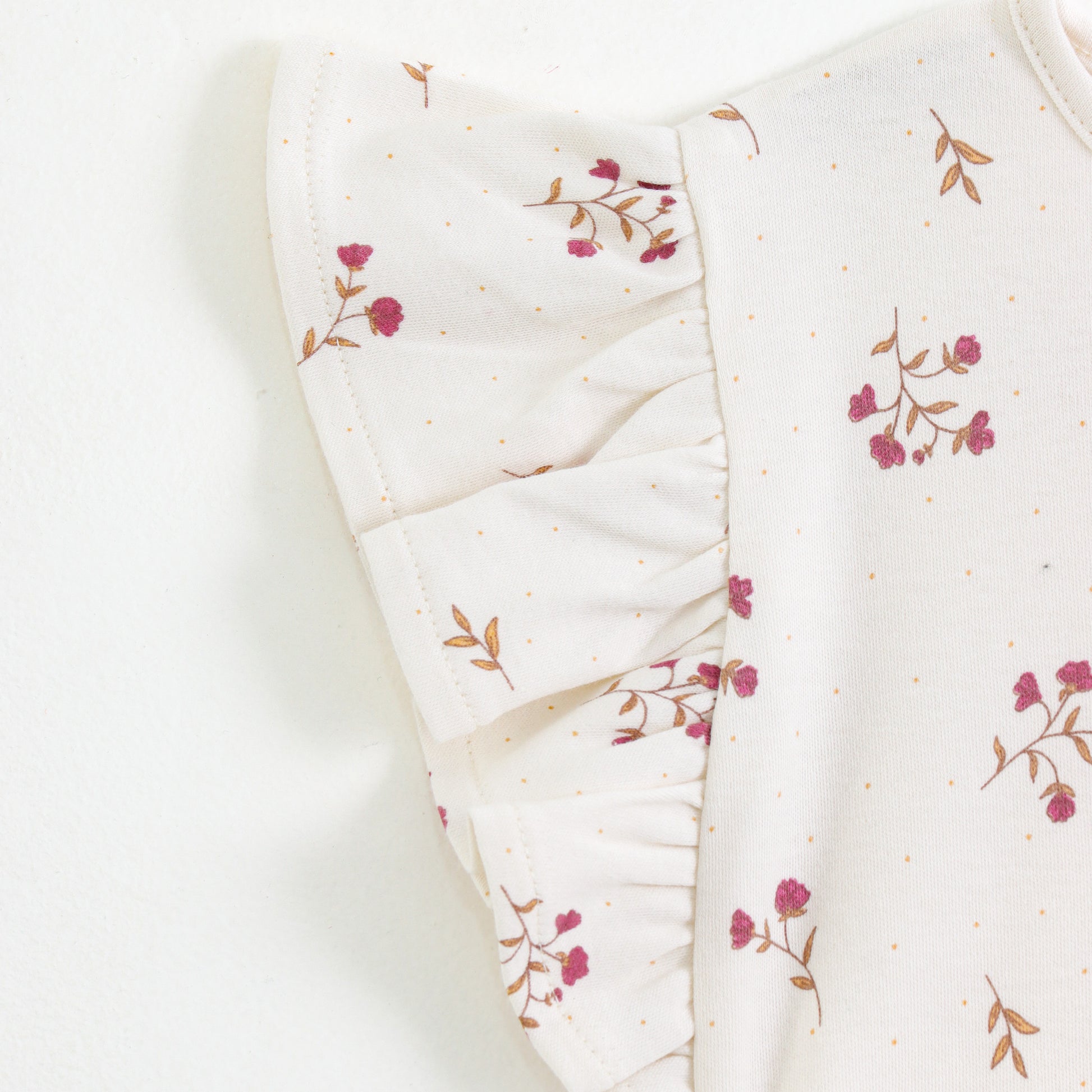 Baby Girls 2-Piece Cotton Outfit | Floral Print Top & Elastic Waist Ruffle Shorts | Summer Wear