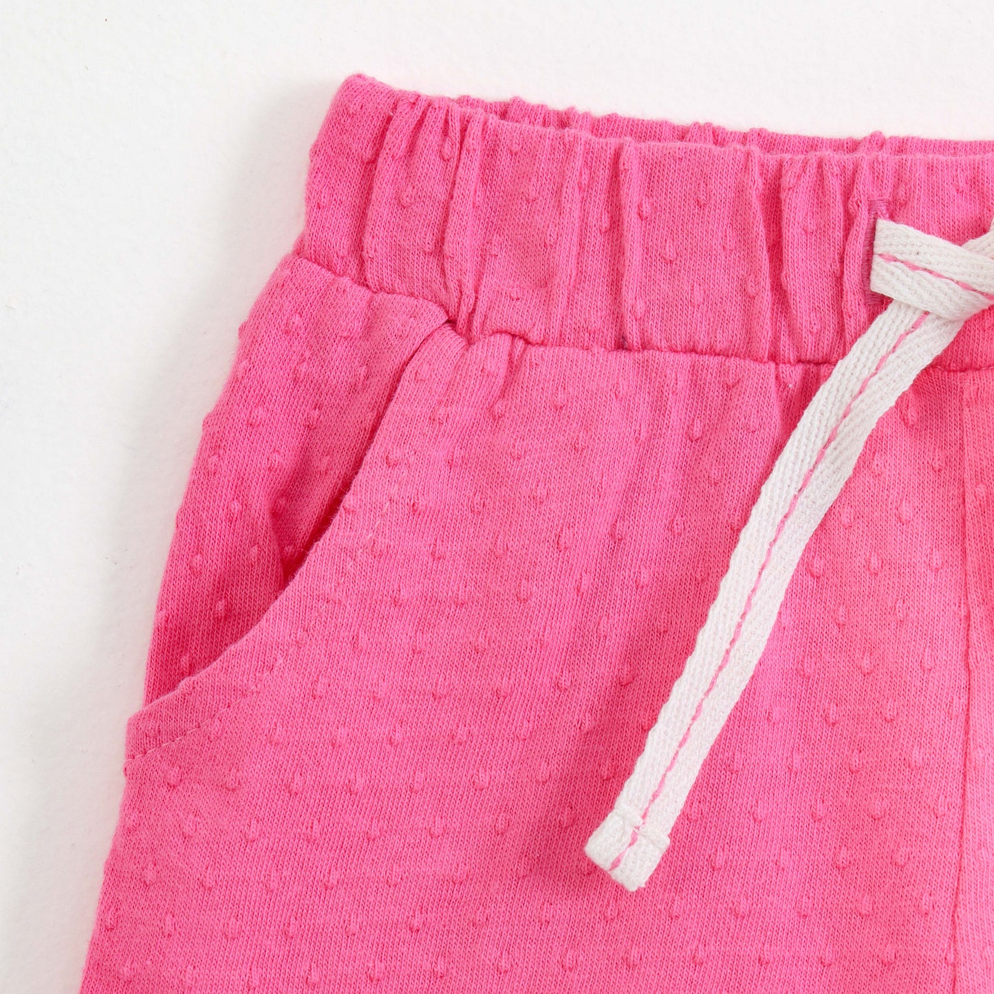 Girls Solid Pink Cotton Shorts with Ruffle Hem | Soft Summer Casual Wear | JusCubs