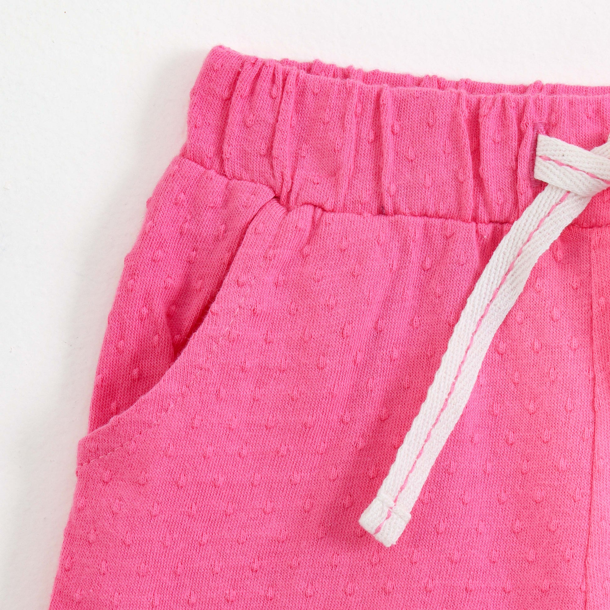 Girls Solid Pink Cotton Shorts with Ruffle Hem | Soft Summer Casual Wear | JusCubs