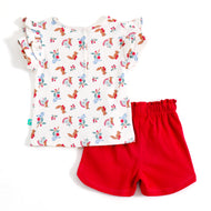 JusCubs Baby Girls Printed Top & Shorts Co-ord Set