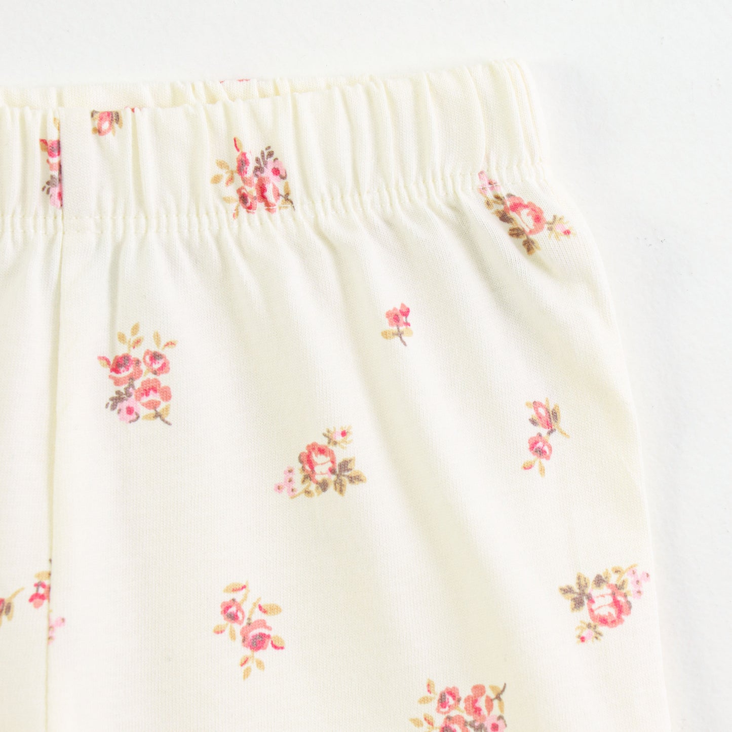 Baby Girls Cream Floral Printed Cotton Co-Ord Set with Ruffle Sleeves & Frill Shorts | Summer Outfit