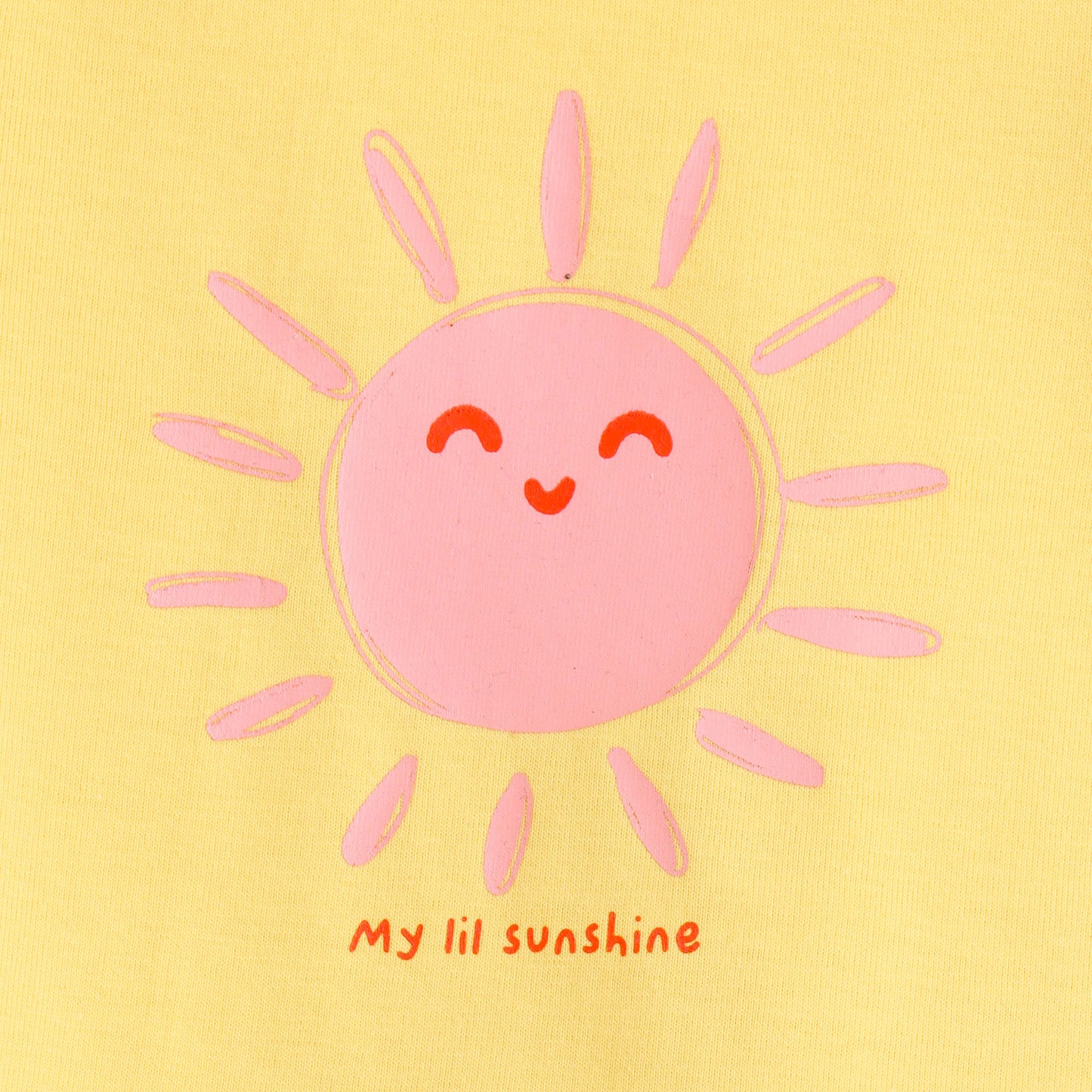 Baby Girls Yellow Sunshine Graphic Printed Cotton T-Shirt