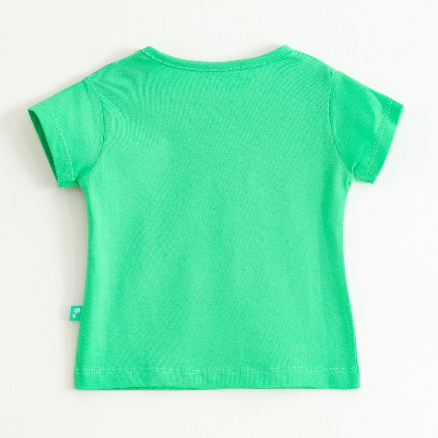 Baby Girls Mint Green Floral Graphic Printed Cotton T-Shirt