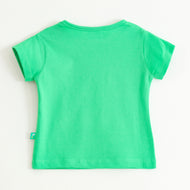 Baby Girls Mint Green Floral Graphic Printed Cotton T-Shirt