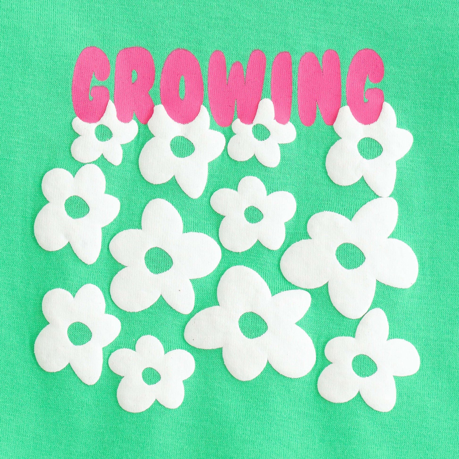 Baby Girls Mint Green Floral Graphic Printed Cotton T-Shirt